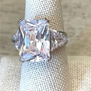 NEW  Huge Simulated White Diamond Ring